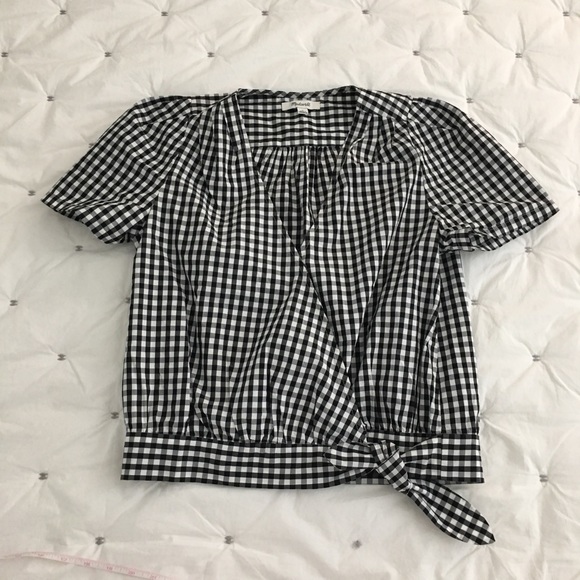 EUC Madewell wrap gingham blouse! - Picture 2 of 6